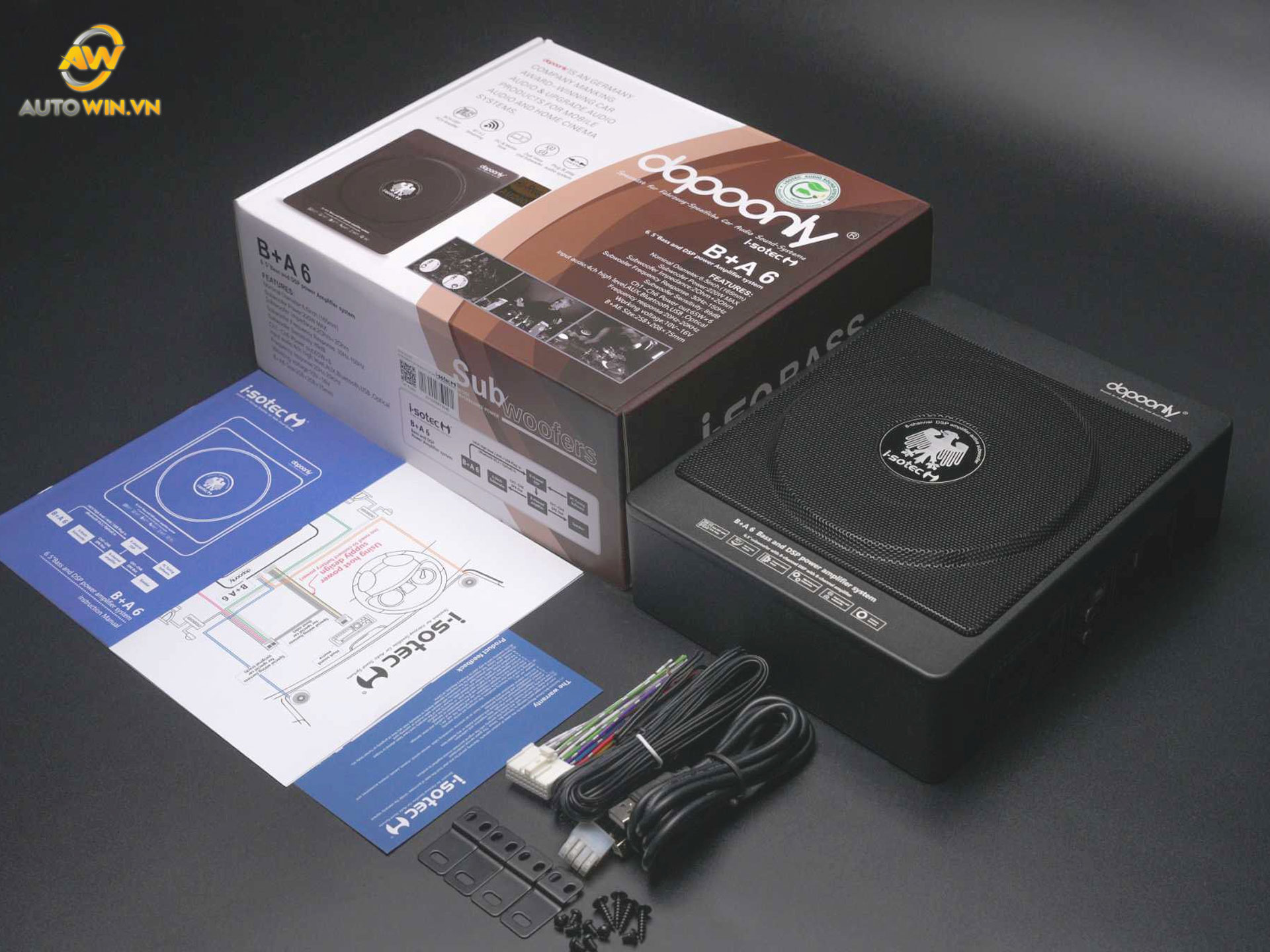 Sub Điện I-Sotec B+A 6 Tích hợp Amply DSP 8 Kênh Ô Tô Cao Cấp